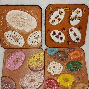 Leather Coasters - 4" square with rounded corners